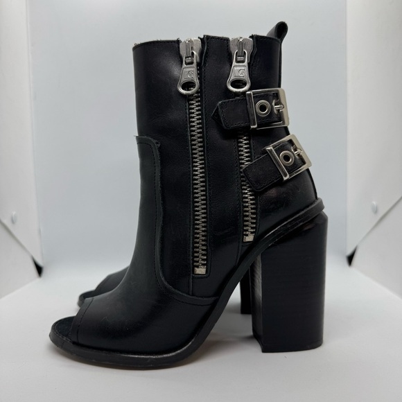 Made in Spain Sixtyseven black leather boots block  heels size 36 - Picture 7 of 11